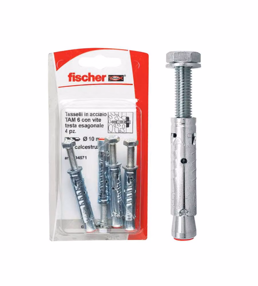 Fischer Set di tasselli in acciaio inox per carichi pesanti con bullone M8, colore argento, confezione da 2 pezzi – 2