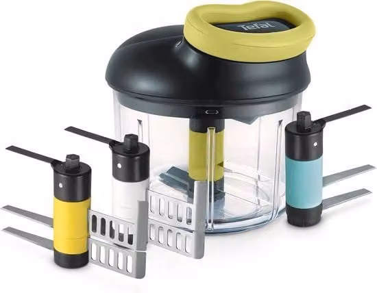 Chopper Tefal Multicolore con 3 Accessori e Capacità 900 ml per Sminuzzare e Frullare