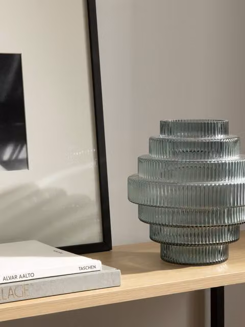 Vaso Loft in vetro grigio Kenay Home per tavoli