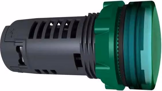Segnalatore luminoso Schneider Electric, Harmony XB5, plastica, monoblocco, verde, 22 mm, LED universale, cupola liscia, 230-240 V CA XB5EVM3