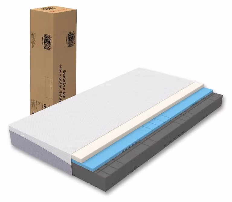 Materasso in schiuma, dimensioni 160x200 cm, materasso a due lati con supporto H3/H4, altezza 20 cm, materasso OEKO-TEX con rivestimento rimovibile