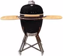 Barbecue Kamado C Line Outdoor in Ceramica Nero con Termometro e Ruote