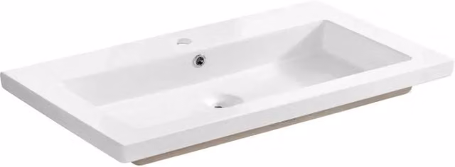 Lavabo da incasso ELIO 80 cm ceramica bianco lucido design minimalista