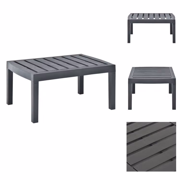 vidaXL Tavolo da giardino antracite 78x55x38 cm in plastica - Tavoli da giardino