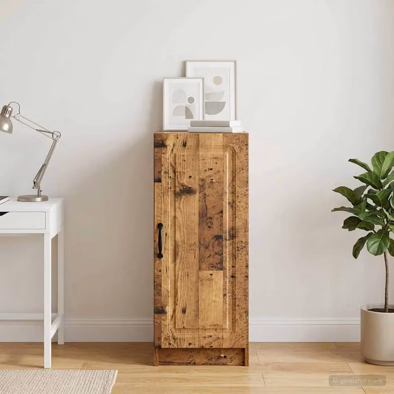 Credenza vidaXL in legno ingegnerizzato color marrone stile rustico L/P/H: 33 x 34,5 x 87 cm