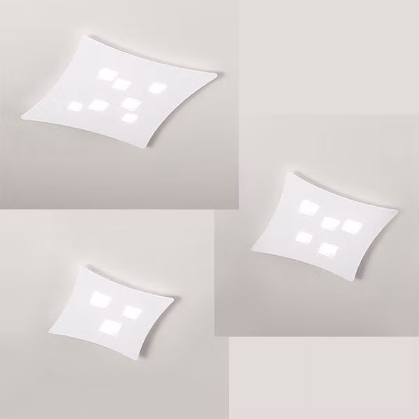 Plafoniera Gea Isotta bianca con tecnologia LED dimmabile e design moderno quadrato