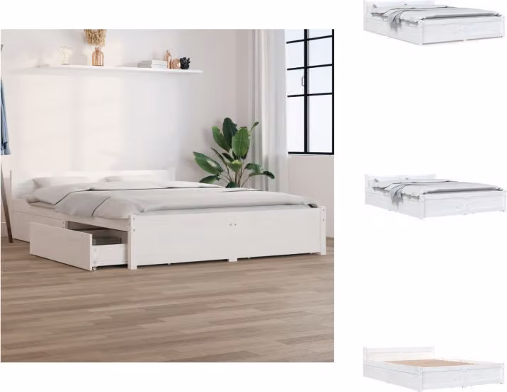 vidaXL Letto con cassetti bianco 140x200 cm - Letti e reti