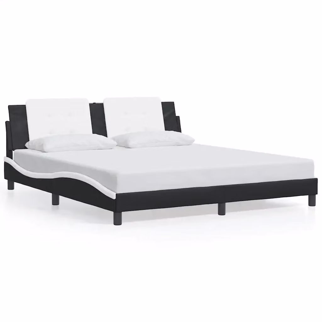 vidaXL Giroletto Zadar senza materasso in similpelle nero e bianco L/P/H: 180 x 200 x 185 cm – 2