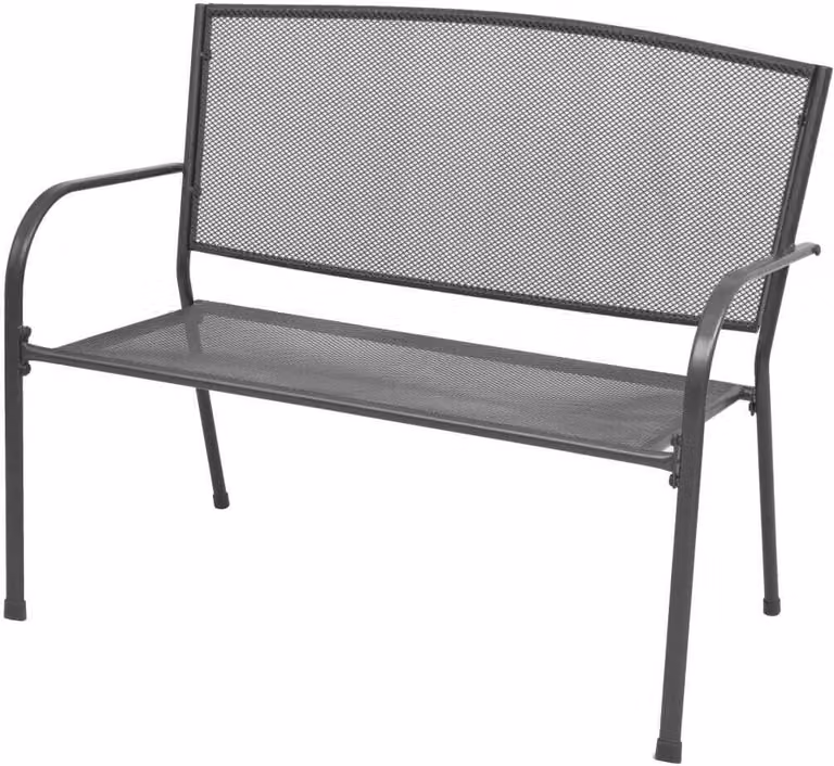 The Living Store panchina da giardino 108 cm in acciaio e rete antracite
