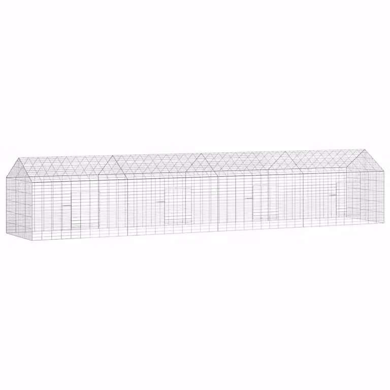 Gabbia per conigli vidaXL in acciaio zincato argento L: 400 cm, P: 78 cm, H: 78 cm