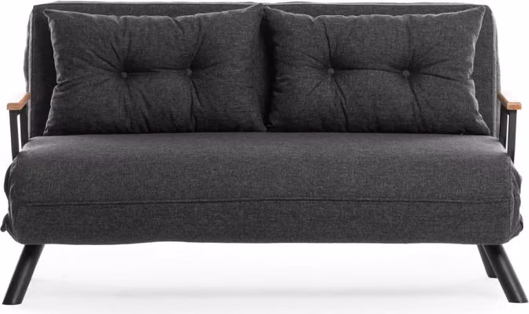 Calicosy - Divano letto 2 posti convertibile in tessuto con gambe in metallo L133 cm - SANDO