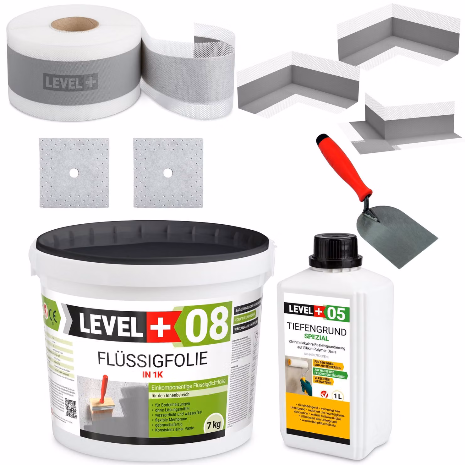 Set di sigillatura per doccia bagno nastro sigillante liquido 7kg + cazzuola 60mm SET102