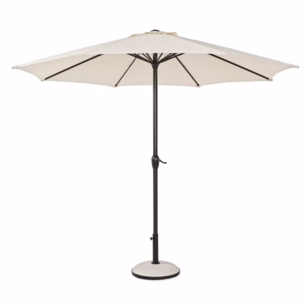 Ombrellone rotondo KALIFE con palo centrale in alluminio e telo beige 3m