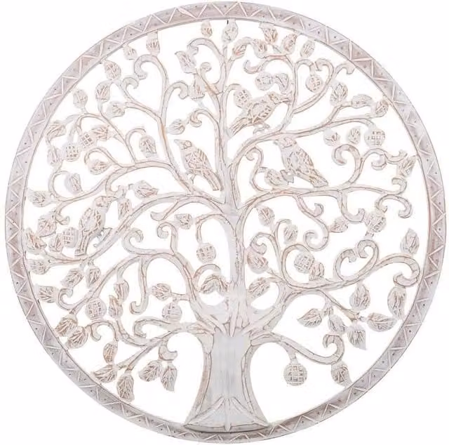 Pannello decorativo rotondo in legno bianco WANDERLUST DECO stile shabby chic L: 90 cm, P: 90 cm, H: 2,5 cm