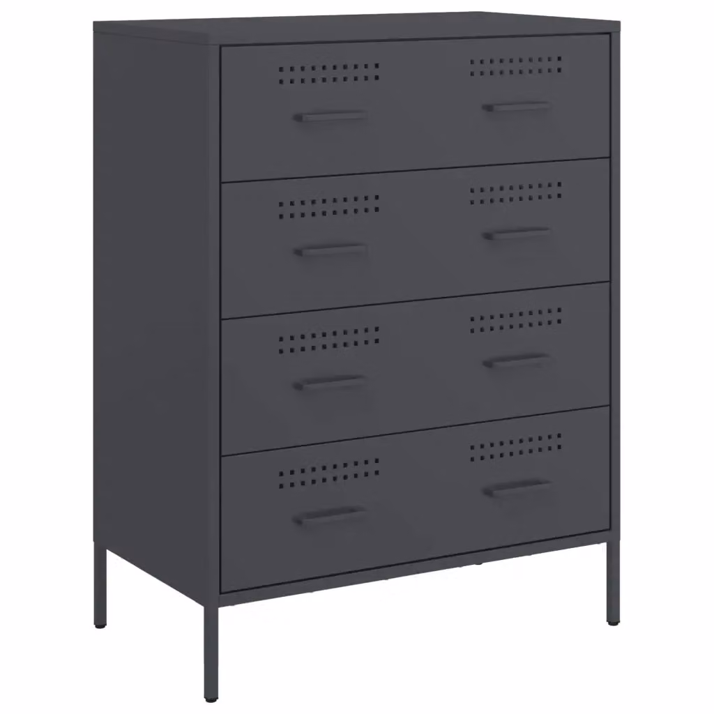 Credenza in metallo stile industrial vidaXL colore antracite L: 68 cm, P: 39 cm, H: 89 cm – 2