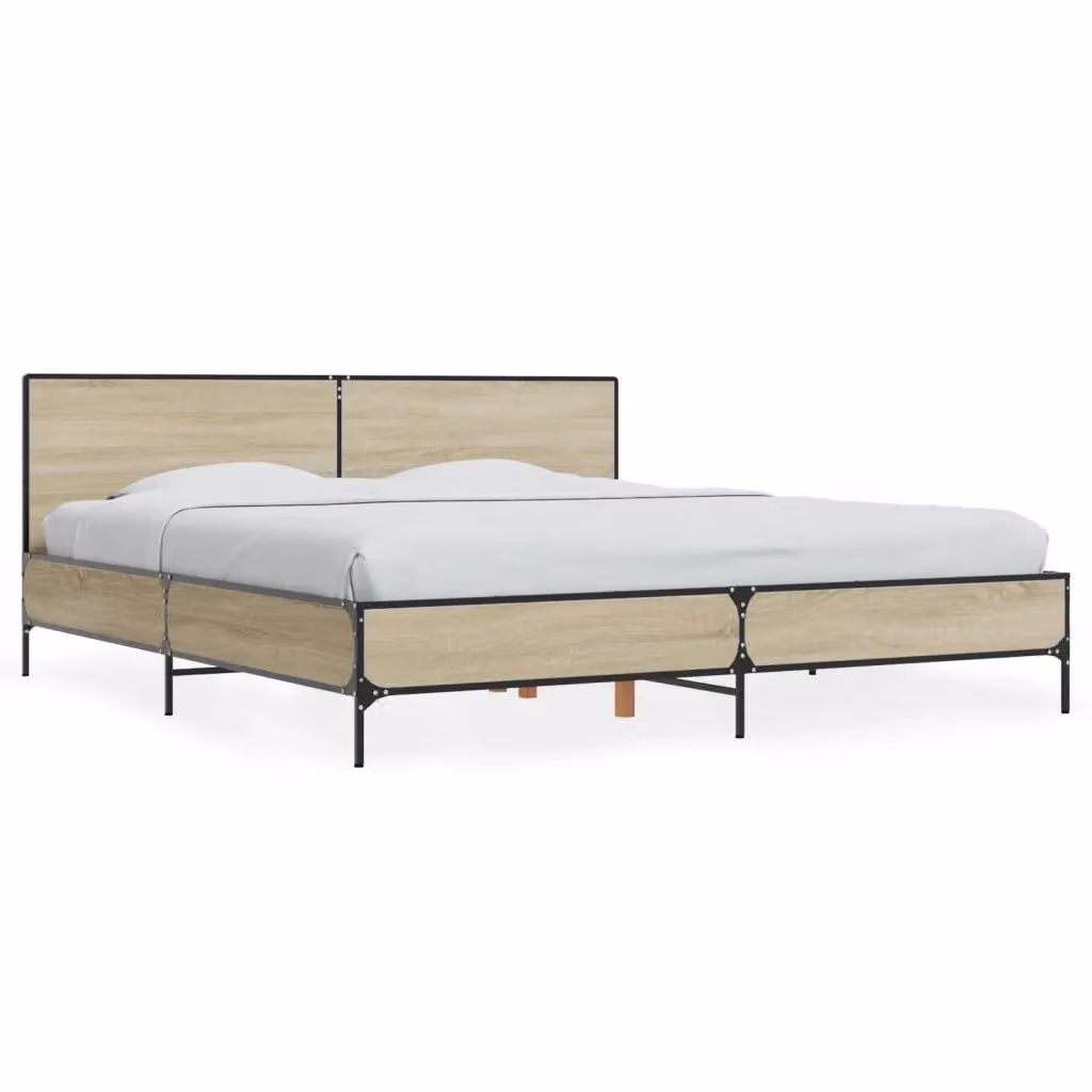 Giroletto vidaXL in legno e metallo color rovere, L/P/H: 180 x 200 x 203 cm – 2