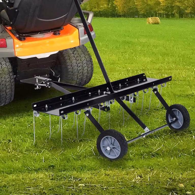 vidaXL Scarificatore per Trattorino Tagliaerba in Acciaio Nero, Larghezza: 100 cm
