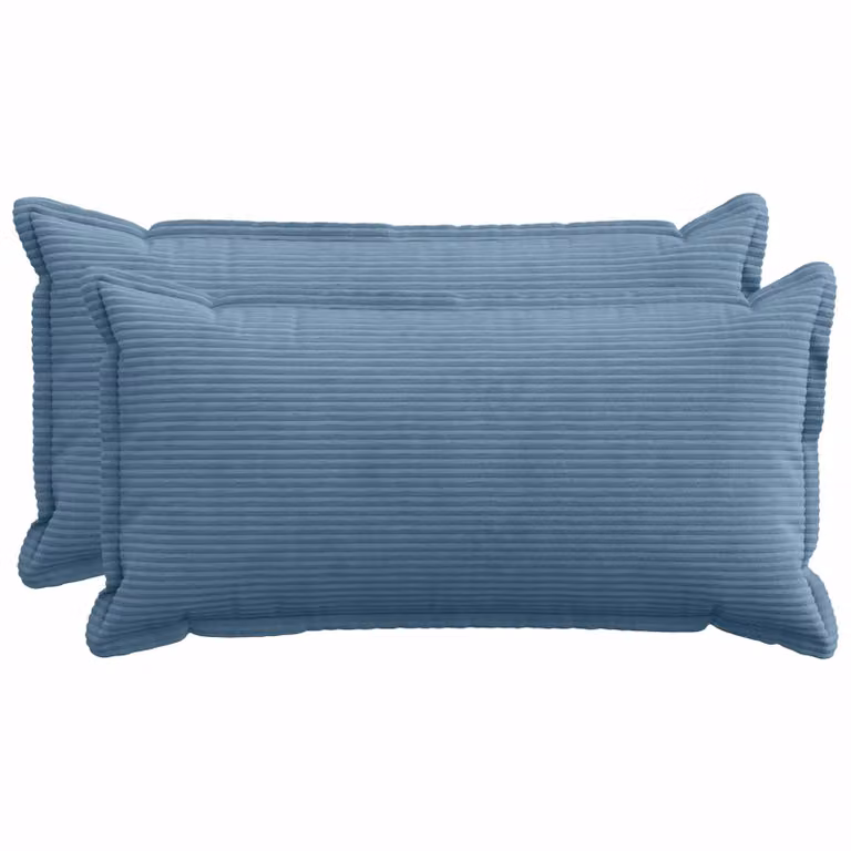 Set di 2 federe vidaXL HOUTEN in velluto a coste blu, L 40 cm x P 80 cm