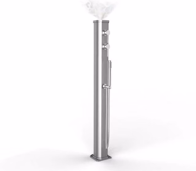 Doccia Solare Jolly Go Arkema Design in Alluminio Colore Silver con Doccetta e Nebulizzatore da 23 Litri CV-JG150/9007