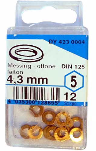 Rondelle Ottone Ø 4,3 mm 12 pezzi