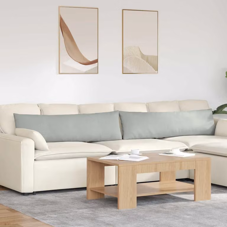 Set di 2 cuscini da divano vidaXL in velluto a coste grigio, L 145 cm x P 40 cm