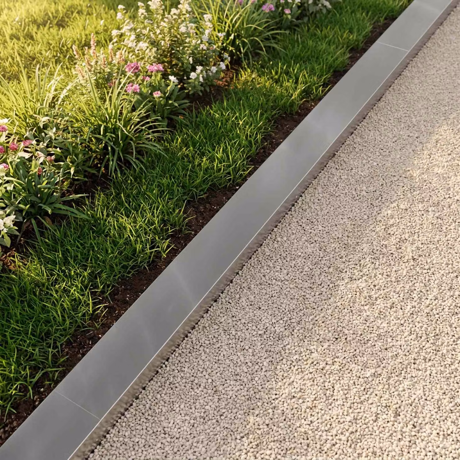Set di 10 profili di copertura per giardino vidaXL in acciaio zincato grigio, L: 100 cm, P: 10 cm, H: 5 cm