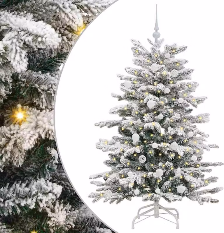Albero di Natale Artificiale con Rami Pieghevoli Bianco 150 cm