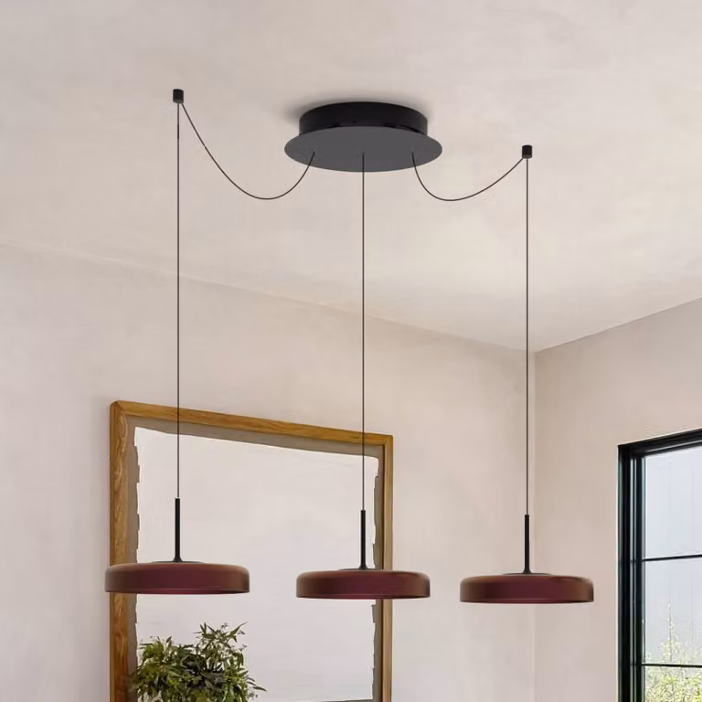 Molto Luce Lampada a sospensione LORA III, dimmerabile, Nero, Soggiorno / Sala da pranzo, Metallo, Moderno, Lampada a sospensione