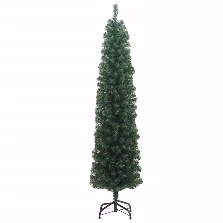 Maison Exclusive - Albero di Natale artificiale slanciato con supporto, verde, 210 cm, in PVC