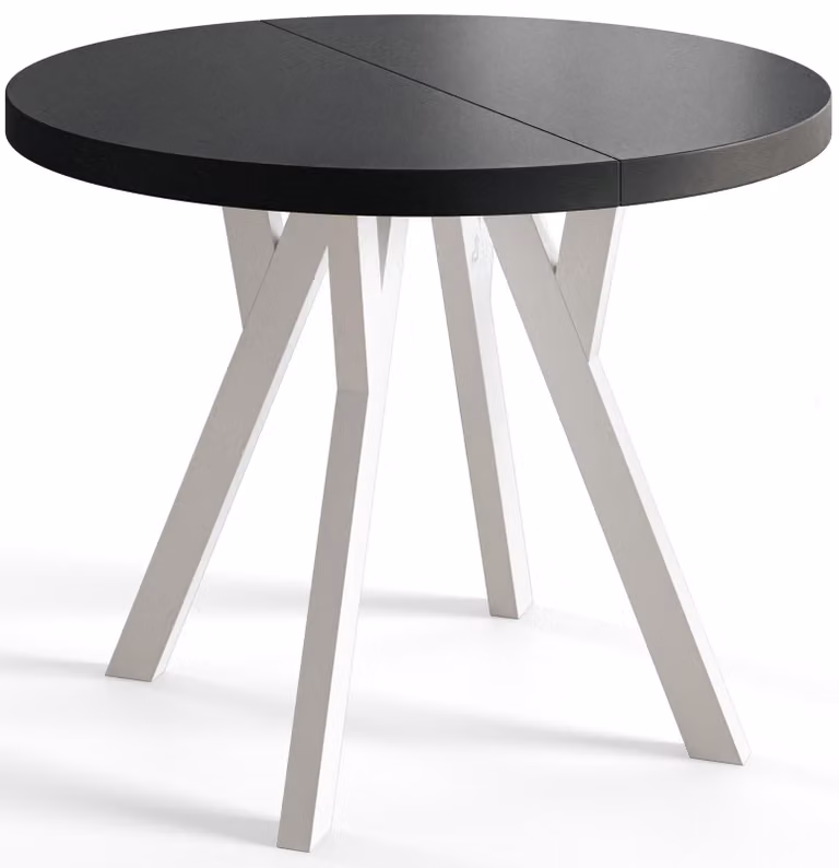 Alpi Moebel, Tavolo da Pranzo Evo, Tavolo per Mangiare Allungabile, Diametro da 110 - 210 cm, Nero