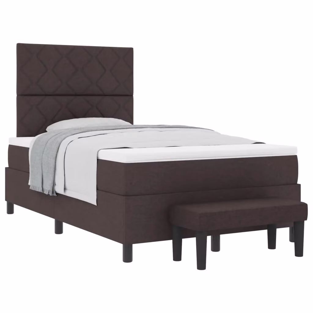 Letto ibrido con molle a sacco e testiera vidaXL in tessuto marrone L/P/H: 120 x 200 x 28 cm – 2