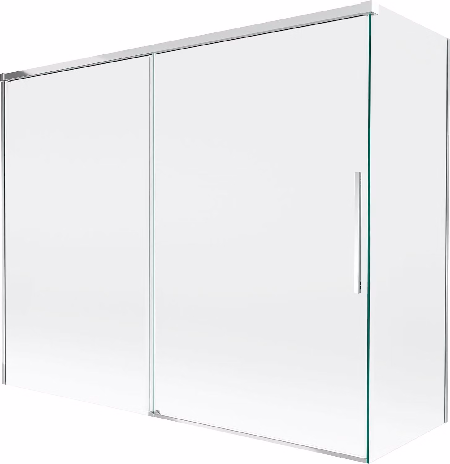 Mexen Rox paratia da bagno 2 ante scorrevoli 190 + 90 x 150 cm, trasparente, cromo - 8C9-190-090-01-00