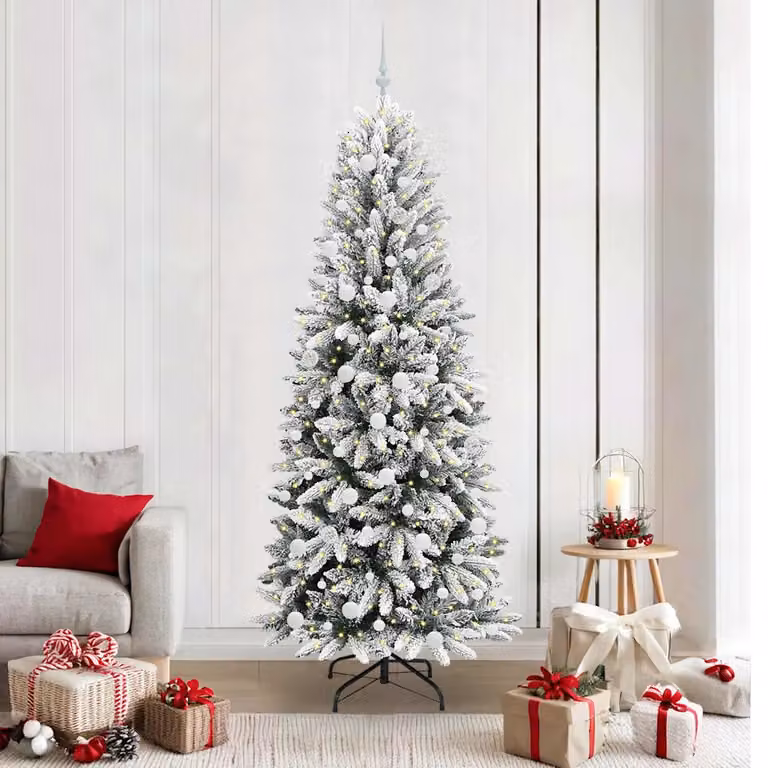 Albero di Natale artificiale moderno vidaXL bianco con 300 LED luce bianca calda
