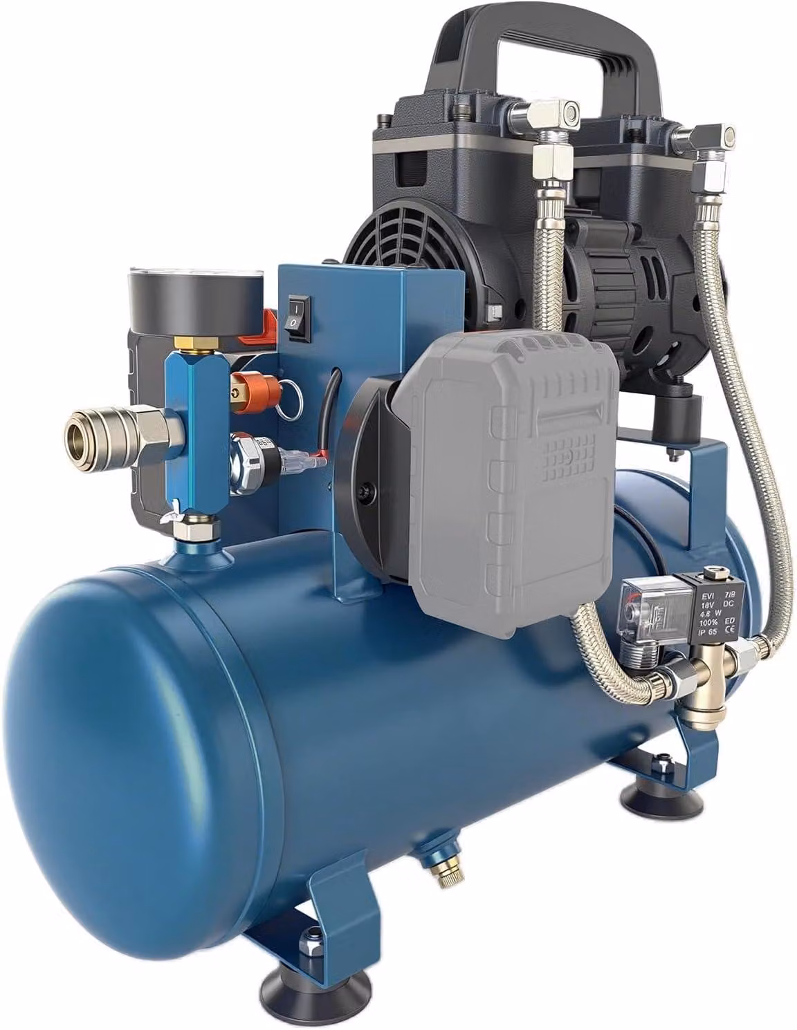 Accucompressore 7,5 Bar - Compressore d'aria portatile con serbatoio da 9 litri e design senza olio