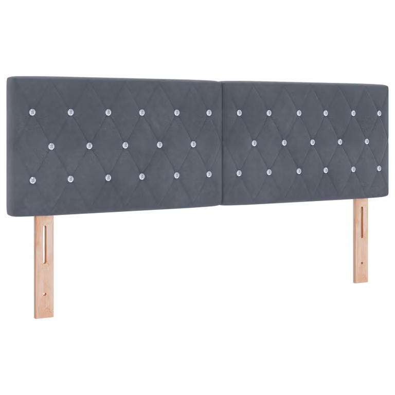 Testiera per letto imbottita vidaXL in velluto grigio scuro, Larghezza: 160 cm