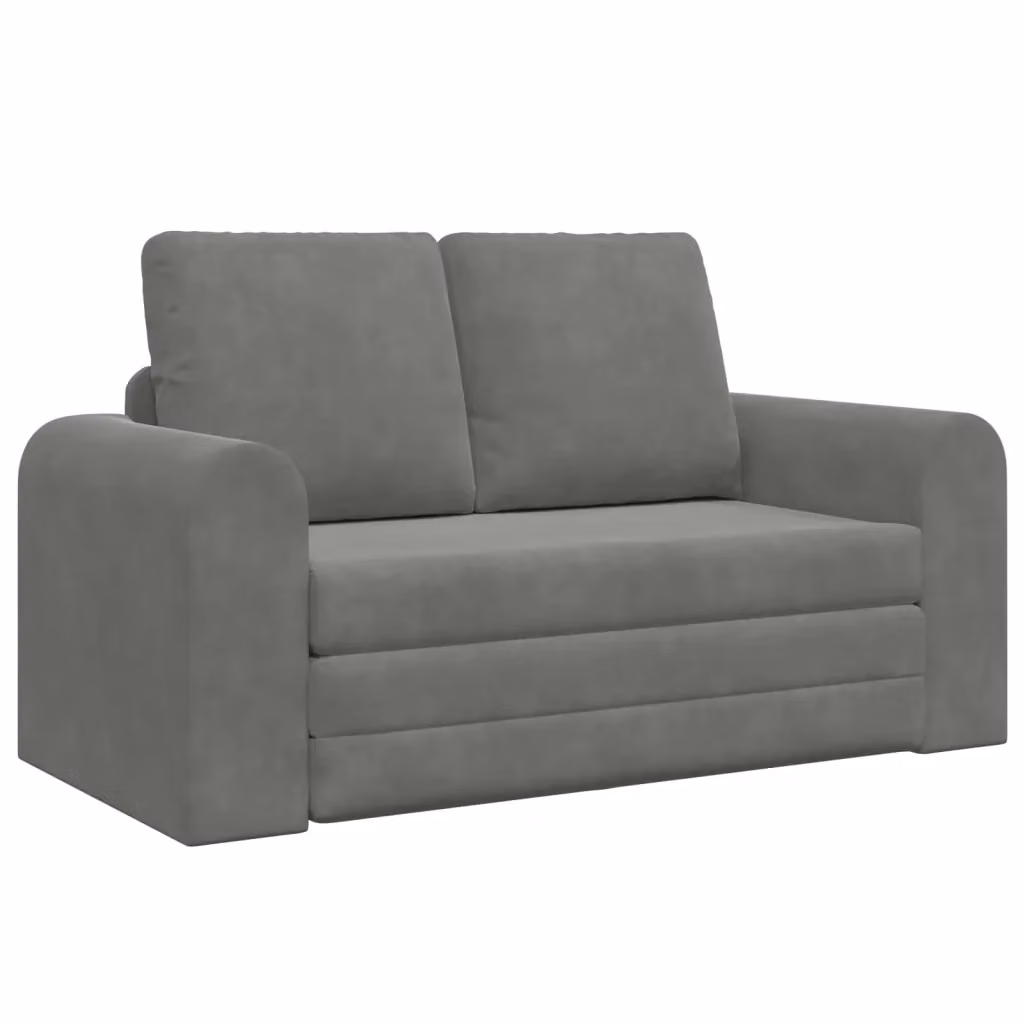 Divano letto vidaXL in velluto grigio con funzione letto e coperture rimovibili L: 148 cm, P: 71 cm, H: 83 cm – 2
