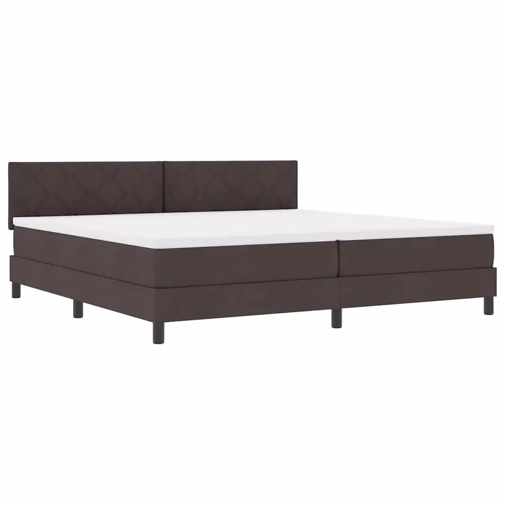 Letto a molle con testiera vidaXL in tessuto marrone con porta USB e illuminazione sottostante L/P/H: 200 x 200 x 203 cm – 2