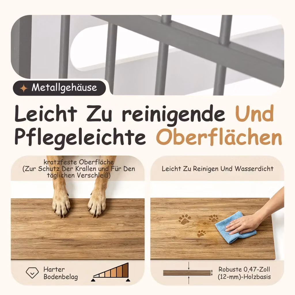 Cuccia per cani 2 in 1 REDOM in stile scandinavo, Bianco e Rovere Chiaro, L: 89 cm, P: 69 cm – 2