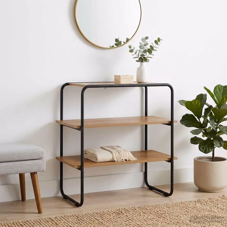 vidaXL Tavolo consolle moderno in rovere marrone L 80 cm, P 41 cm, H 75 cm