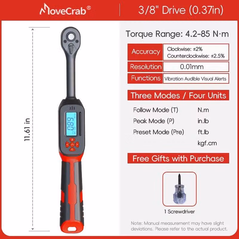 Chiave dinamometrica, gamma 0,6-85Nm, precisione ±2%, 4,2-85N.m(rosso)