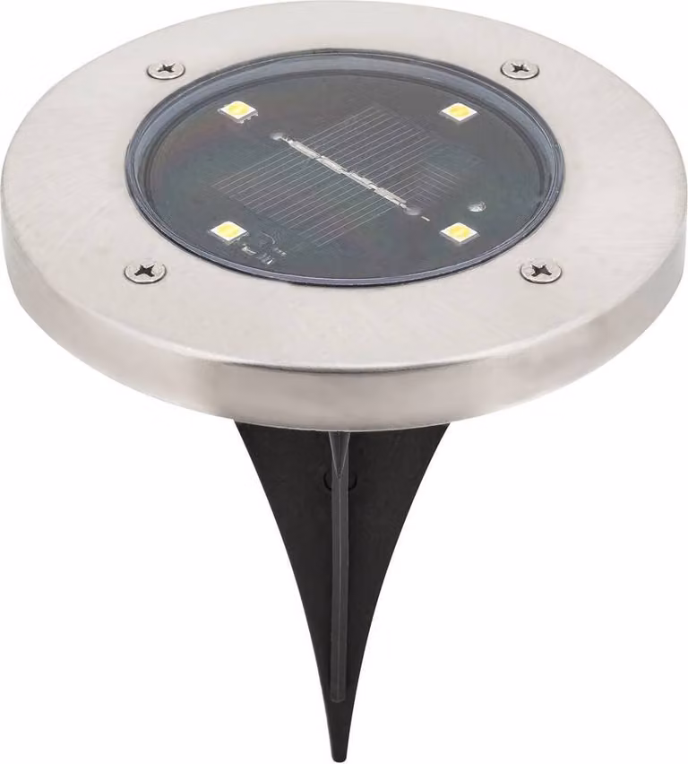 Rabalux 7975 Dannet luce di picco a terra, 3000K, 20lm, argento-nero, rotondo, bianco neutro, ø115mm