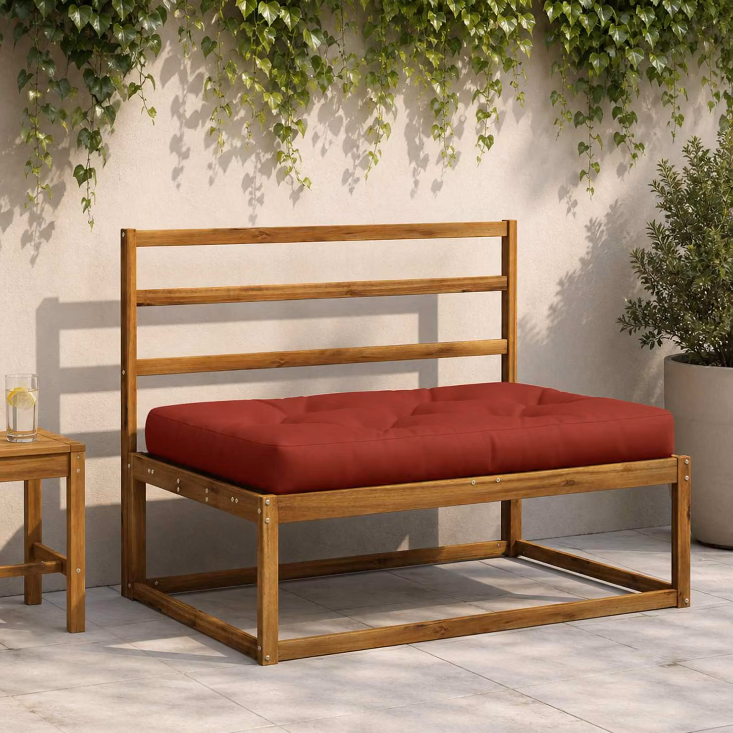 Cuscino per Pallet vidaXL VIANEN Rosso in Poliestere con Rivestimento Rimovibile e Resistente ai Raggi UV