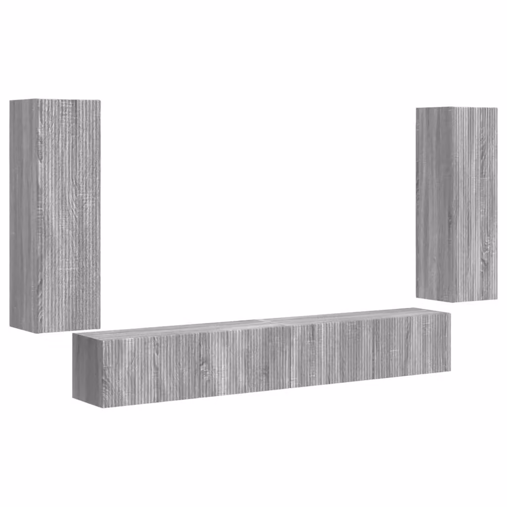Set di 4 mobiletti da parete per TV vidaXL in stile moderno, colore Grigio – 2