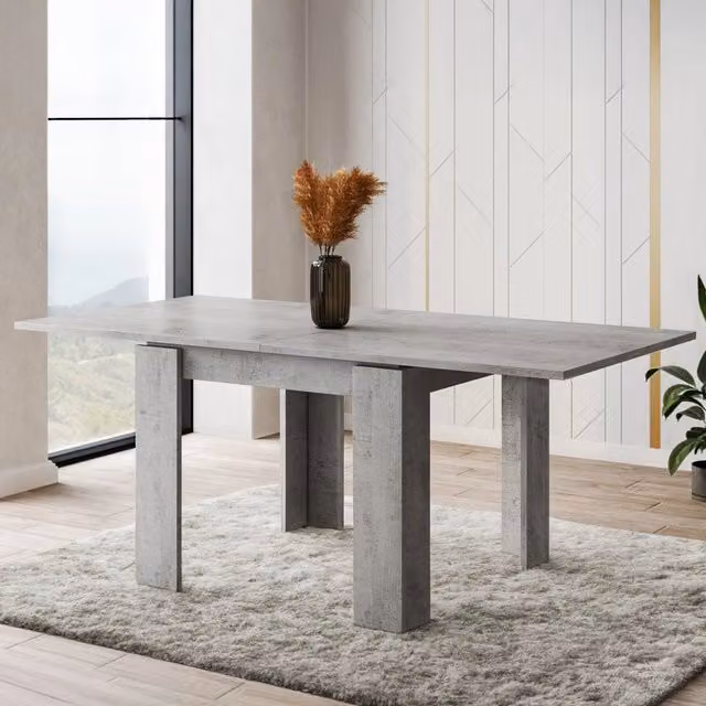 Tavolo allungabile Popoli DMORA Grigio Cemento L: 180 cm, P: 90 cm, H: 78 cm