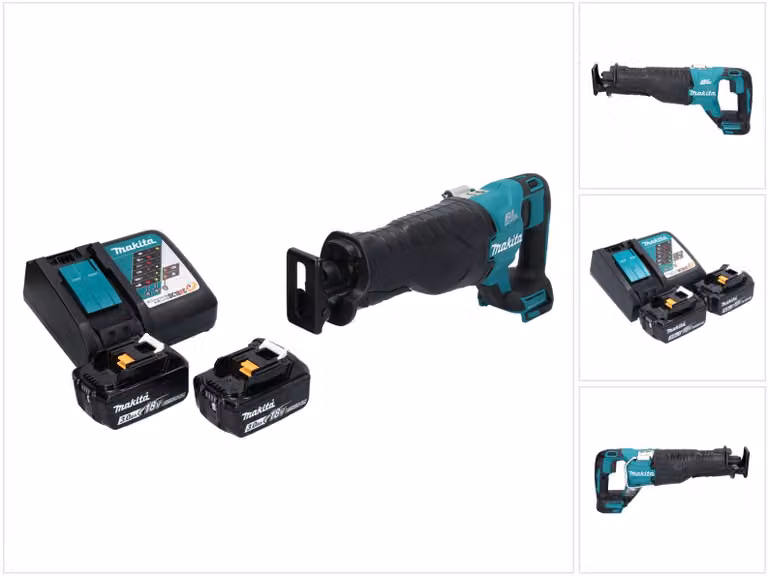 Sega alternativa a batteria Makita DJR 187 RF 18 V brushless + 2x batteria ricaricabile 3,0 Ah + caricabatterie