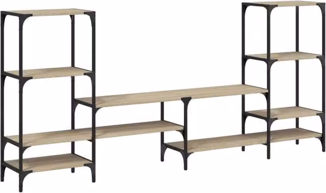 Mobile TV multimediale mensola TV credenza mobile TV sala da pranzo soggiorno camera da letto rovere Sonoma 206,5 x 28,5 x 95 cm legno ingegnerizzato marrone 02_0027519
