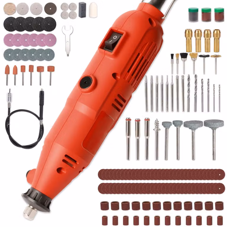 Incisore elettrico - Mini trapano multifunzione - 260W - 8000–31000 giri/min - 220V - Colore: rosso