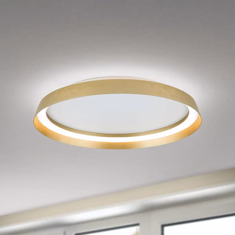 ORION Plafoniera a LED Manta, dimmerabile, Ottone / Oro, Soggiorno / Sala da pranzo, Alluminio, Moderno, Plafoniera LED