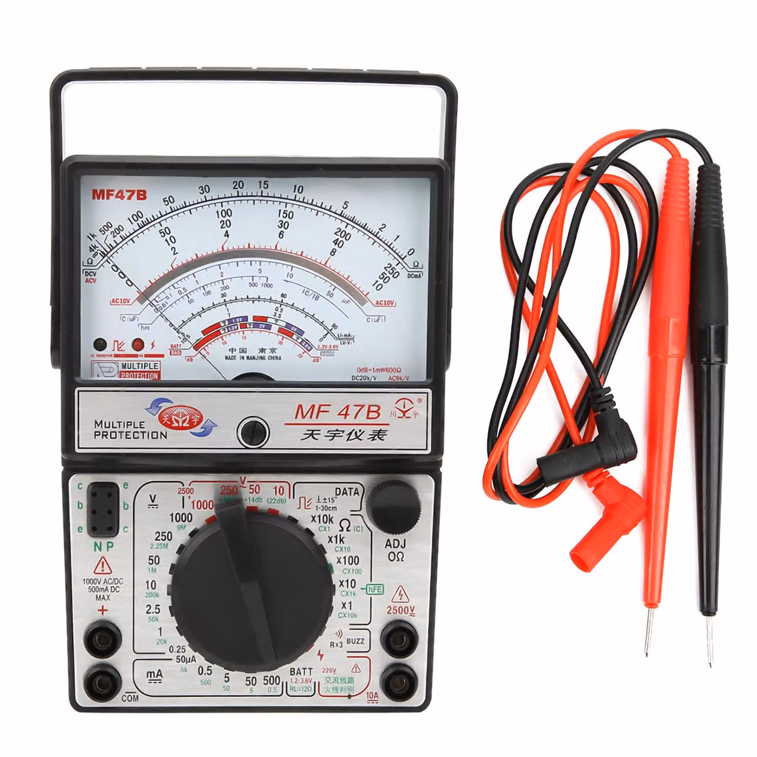 MF47B Multimetro multifunzionale con display digitale Rilevatore di tensione corrente AC DC