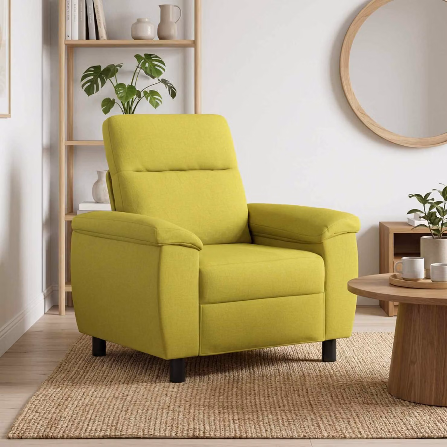 Divano moderno vidaXL in tessuto verde chiaro L/P/H: 95 x 90 x 95 cm
